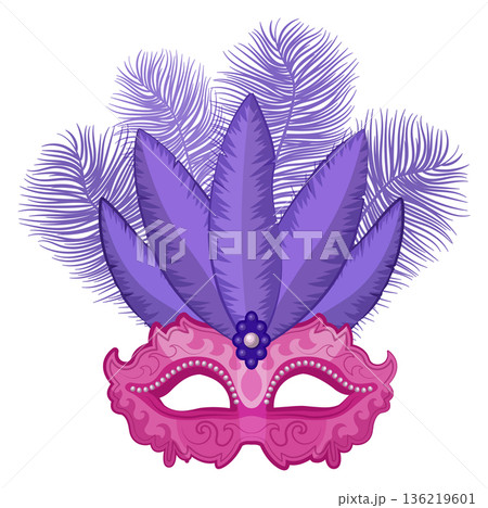 Venetian mask. Decorated costume mystery theater style Venetian mask. Decorated costume mystery theater style 136219601