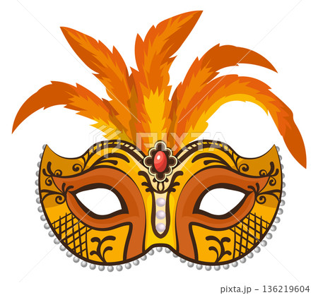 Decorative party mask. Luxury festival cartoon element Decorative party mask. Luxury festival cartoon element 136219604