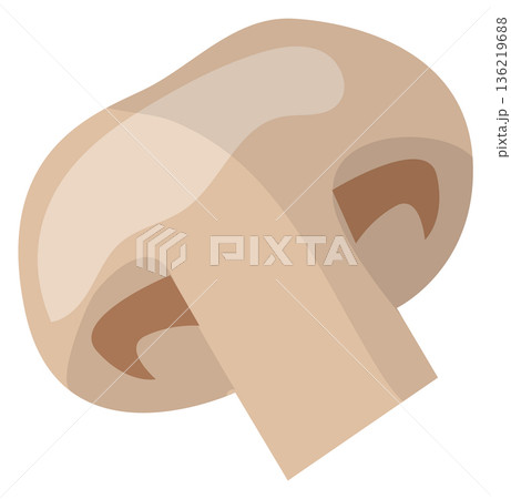 Mushroom slice cartoon icon. Cooking fresh ingredient Mushroom slice cartoon icon. Cooking fresh ingredient 136219688