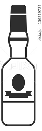 Beer bottle line icon. Pub menu symbol Beer bottle line icon. Pub menu symbol 136219725