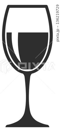 Wine glass black icon. Alcohol drink symbol 136219729