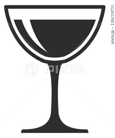 Goblet glass. Drink black icon. Beverage symbol Goblet glass. Drink black icon. Beverage symbol 136219731