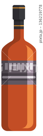 Scotch drink color icon. Alcohol glass bottle Scotch drink color icon. Alcohol glass bottle 136219778