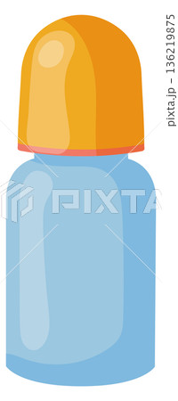 Infant baby water glass bottle cartoon icon 136219875