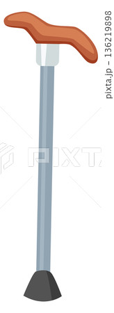 Walking cane cartoon icon. Senior stick symbol Walking cane cartoon icon. Senior stick symbol 136219898