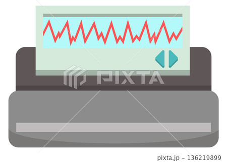 Cardio monitor cartoon icon. Heart beat pulse Cardio monitor cartoon icon. Heart beat pulse 136219899