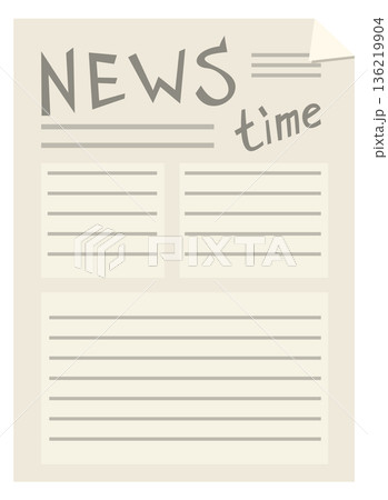 Newspaper cartoon icon. Paper news media sheet 136219904