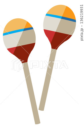 Maracas color icon. Traditional Mexican music instrument Maracas color icon. Traditional Mexican music instrument 136219931