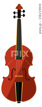 Classic string instrument. Cello or viola cartoon icon 136219934