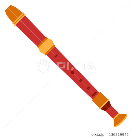 Flute color icon. Music instrument. Classic orchestra 136219945