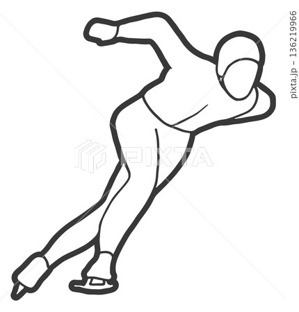 Ice skater line icon. Figure skating sport Ice skater line icon. Figure skating sport 136219966
