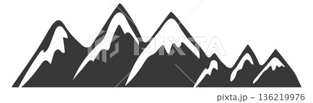 Mountains black icon. Nature symbol. Rock shape 136219976