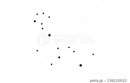 シンプルなくじら座のイラスト（黒い星のみで連結線なし） 136220022