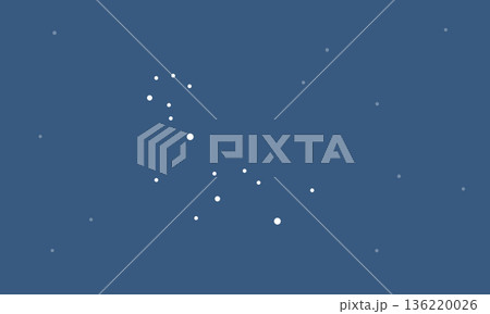 星空に浮かぶくじら座のイラスト（星のみで連結線なし） 136220026