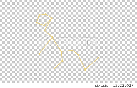 Illustration of the constellation line of Cetus (gold color) Illustration of the constellation line of Cetus (gold color) 136220027