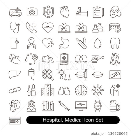 病院・医療・ヘルスケアのアイコンセット 病院・医療・ヘルスケアのアイコンセット 136220065