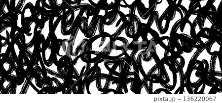 Seamless grunge brush stroke scribbles texture. Rough sketched scrawl background. Repeated hand drawn abstract doodles pattern. Black bold pencil chalk or crayon squiggle lines wallpaper. Vector Seamless grunge brush stroke scribbles texture. Rough sketched scrawl background. Repeated hand drawn abstract doodles pattern. Black bold pencil chalk or crayon squiggle lines wallpaper. Vector 136220067