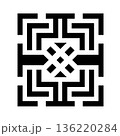 Abstract geometric square design in black and white 136220284