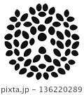 Geometric design of black shapes on a white background 136220289