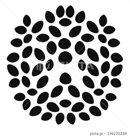 Geometric design of black shapes on a white background 136220289