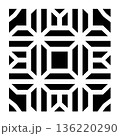 Geometric shapes form a symmetrical black and white pattern 136220290