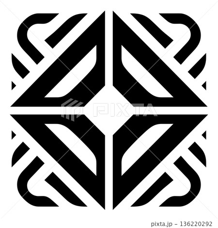 Abstract decorative pattern with geometric shapes on a white background 136220292
