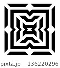 Geometric black and white square pattern design for backgrounds 136220296