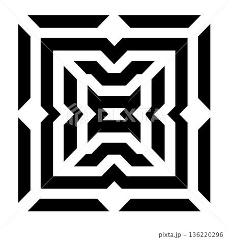 Geometric black and white square pattern design for backgrounds 136220296