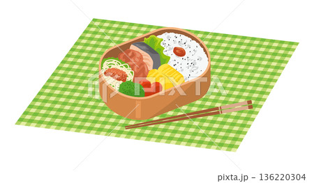 手作り弁当のイメージイラスト 136220304