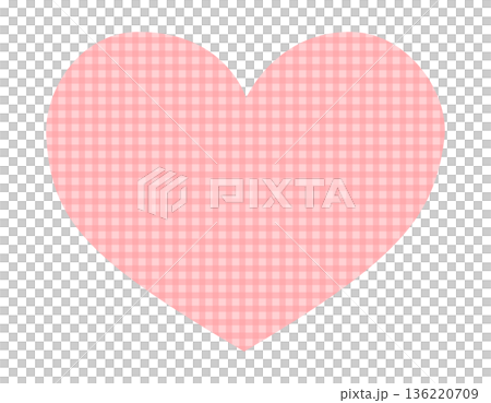 粉紅簡約格紋心形相框布料 136220709