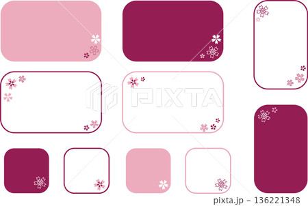 シンプルなフレームセット・日本の桜のイメージ 136221348