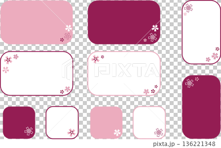 シンプルなフレームセット・日本の桜のイメージ 136221348