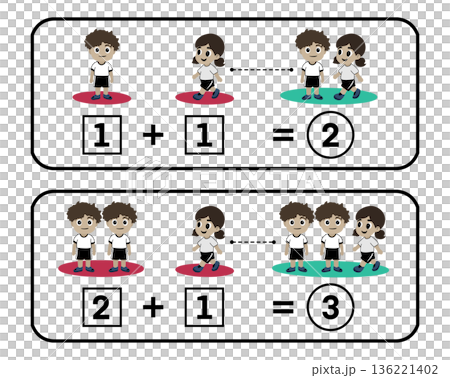 childhood math illustration showing simple...のイラスト素材 [136221402] - PIXTA