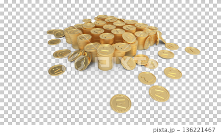 人工智慧能盈利嗎？堆疊的金幣的CG圖像 136221467