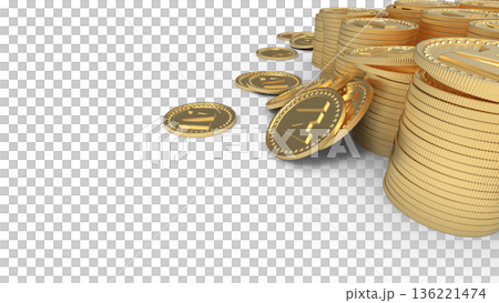 人工智慧能盈利嗎？堆疊的金幣的CG圖像 136221474