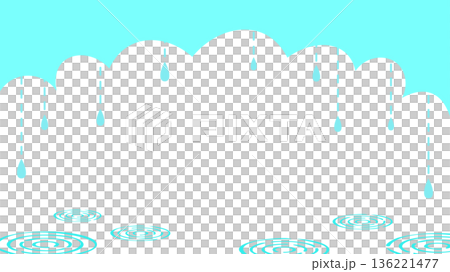 雨をイメージしたシンプルなフレーム素材 雨をイメージしたシンプルなフレーム素材 136221477