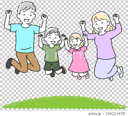 Jumping family of four 136221479