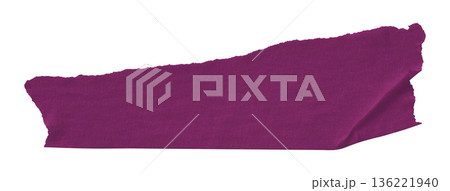 purple crumpled torn tape isolated on transparent background. 136221940
