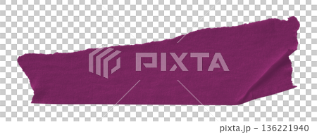 purple crumpled torn tape isolated on transparent background. 136221940