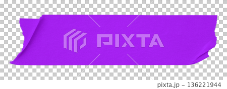 purple crumpled torn tape isolated on transparent background. purple crumpled torn tape isolated on transparent background. 136221944