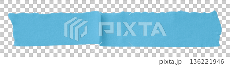 light blue crumpled torn tape isolated on transparent background. light blue crumpled torn tape isolated on transparent background. 136221946