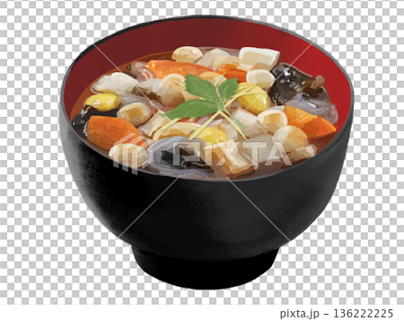 こづゆ（黒赤椀） 136222225