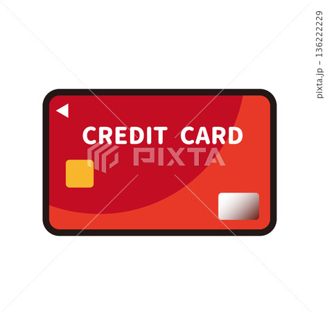 カラーのクレジットカードのアイコンイラスト カラーのクレジットカードのアイコンイラスト 136222229