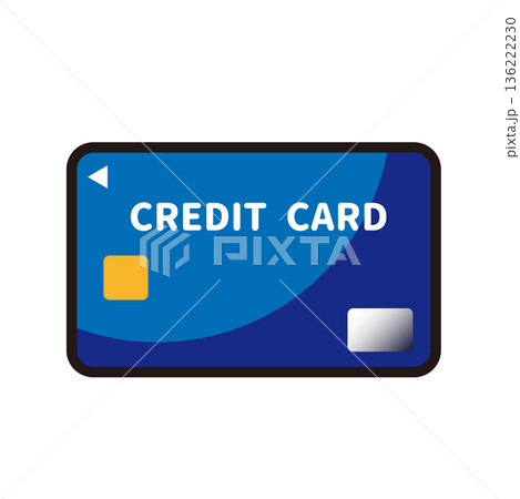 カラーのクレジットカードのアイコンイラスト カラーのクレジットカードのアイコンイラスト 136222230