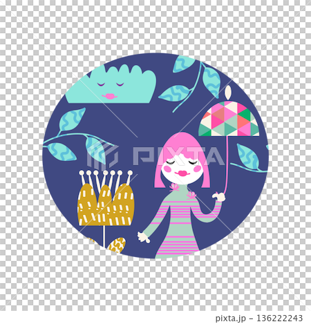 Floral kids  card, PNG 136222243