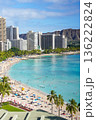 ハワイ ワイキキビーチとダイヤモンドヘッド 青い海と空の絶景リゾート風景 136222824