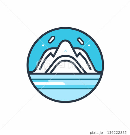 Mountain landscape in serene blue setting Mountain landscape in serene blue setting 136222885