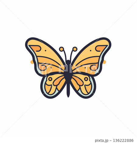 Colorful butterfly sits on a flower in spring 136222886