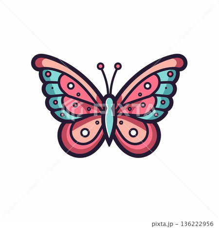 Colorful butterfly design with intricate patterns Colorful butterfly design with intricate patterns 136222956