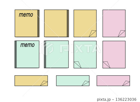シンプルな付箋のセット 136223036